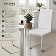TECTAKE - Ensemble 4 chaises ergonomiques de salle à manger aspect cuir blanc - vignette