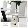 TECTAKE - Ensemble 4 chaises ergonomiques de salle à manger aspect cuir blanc - vignette