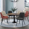 ID MARKET - Lot de 6 chaises THALYA en velours mix color gris foncé x2, terracotta x2, beige x2 avec accoudoirs - vignette