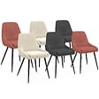 ID MARKET - Lot de 6 chaises THALYA en velours mix color gris foncé x2, terracotta x2, beige x2 avec accoudoirs - vignette