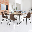 ID MARKET - Lot de 6 chaises vintage DALI marron pour salle à manger - vignette