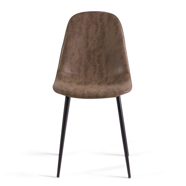 ID MARKET - Lot de 6 chaises vintage DALI marron pour salle à manger - large