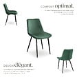 TECTAKE - Lot 2 chaises assise ergonomique rembourrée aspect velours vert - vignette