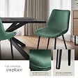 TECTAKE - Lot 2 chaises assise ergonomique rembourrée aspect velours vert - vignette