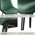 TECTAKE - Lot 2 chaises assise ergonomique rembourrée aspect velours vert - vignette