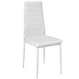 TECTAKE - Ensemble de 6 chaises de salle à manger aspect cuir ergonomique blanc - vignette
