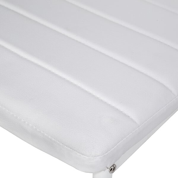 TECTAKE - Ensemble de 6 chaises de salle à manger aspect cuir ergonomique blanc - large