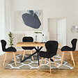 ID MARKET - Lot de 4 chaises ROBINE en PU noires pour salle à manger - vignette