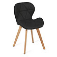 ID MARKET - Lot de 4 chaises ROBINE en PU noires pour salle à manger - vignette