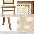 TECTAKE - Lot 4 chaises en bois avec cannage viennois design boho chêne clair - vignette