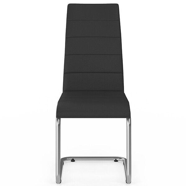 ID MARKET - Lot de 6 chaises MIA noires liseré blanc pour salle à manger - large