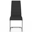 ID MARKET - Lot de 6 chaises MIA noires liseré blanc pour salle à manger - vignette