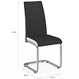 ID MARKET - Lot de 6 chaises MIA noires liseré blanc pour salle à manger - vignette