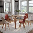 ID MARKET - Lot de 6 chaises scandinaves SARA mix color terracotta x3 et beige x3 - vignette