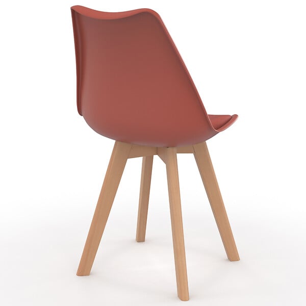 ID MARKET - Lot de 6 chaises scandinaves SARA mix color terracotta x3 et beige x3 - large