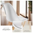 TECTAKE - Lot 2 chaises salle à manger style scandinave forme ergonomique blanc - vignette