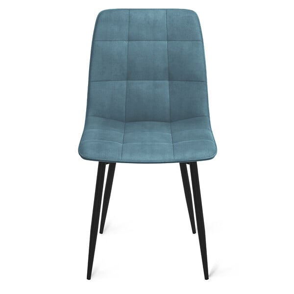 ID MARKET - Lot de 6 chaises MILA en velours mix color pastel bleu x2, gris foncé x2, gris clair, rose - large