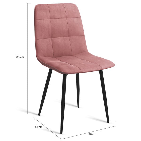 ID MARKET - Lot de 6 chaises MILA en velours mix color pastel bleu x2, gris foncé x2, gris clair, rose - large