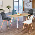 ID MARKET - Lot de 4 chaises MANDY mix color blanc, gris, bleu canard et noir - vignette