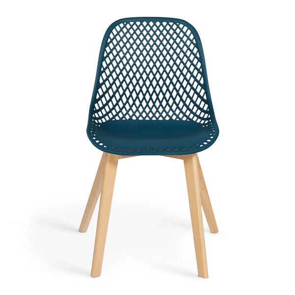 ID MARKET - Lot de 4 chaises MANDY mix color blanc, gris, bleu canard et noir - large