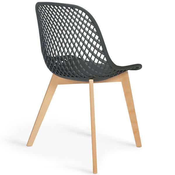 ID MARKET - Lot de 4 chaises MANDY mix color blanc, gris, bleu canard et noir - large