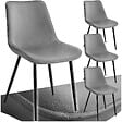 TECTAKE - Lot de 4 chaises Rembourrées aspect velours assise Ergonomique gris - vignette