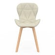 ID MARKET - Lot de 4 chaises ROBINE en tissu beige pour salle à manger - vignette