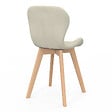 ID MARKET - Lot de 4 chaises ROBINE en tissu beige pour salle à manger - vignette