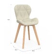 ID MARKET - Lot de 4 chaises ROBINE en tissu beige pour salle à manger - vignette