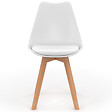 ID MARKET - Lot de 6 chaises scandinaves SARA blanc x2, gris clair x2 et patchworks multi-couleurs - vignette