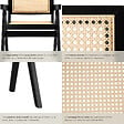 TECTAKE - Lot 4 chaises de salle à manger cannage viennois style boho noir - vignette
