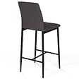 ID MARKET - Lot de 4 tabourets ROMANE en PVC gris design contemporain chaises de bar rembourrées - vignette