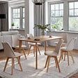 ID MARKET - Lot de 6 chaises scandinaves SARA beige pour salle à manger - vignette