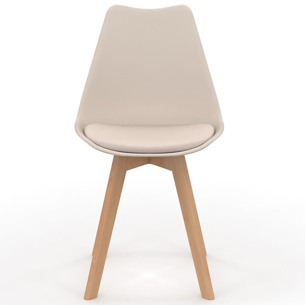 ID MARKET - Lot de 6 chaises scandinaves SARA beige pour salle à manger - large
