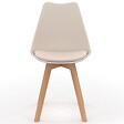 ID MARKET - Lot de 6 chaises scandinaves SARA beige pour salle à manger - vignette