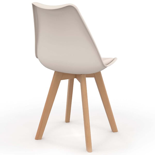 ID MARKET - Lot de 6 chaises scandinaves SARA beige pour salle à manger - large