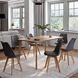 ID MARKET - Lot de 6 chaises scandinaves SARA gris foncé pour salle à manger - vignette