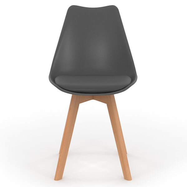 ID MARKET - Lot de 6 chaises scandinaves SARA gris foncé pour salle à manger - large