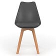 ID MARKET - Lot de 6 chaises scandinaves SARA gris foncé pour salle à manger - vignette