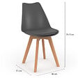 ID MARKET - Lot de 6 chaises scandinaves SARA gris foncé pour salle à manger - vignette