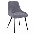 ID MARKET - Lot de 4 chaises THALYA en velours gris clair avec accoudoirs - vignette