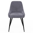 ID MARKET - Lot de 4 chaises THALYA en velours gris clair avec accoudoirs - vignette