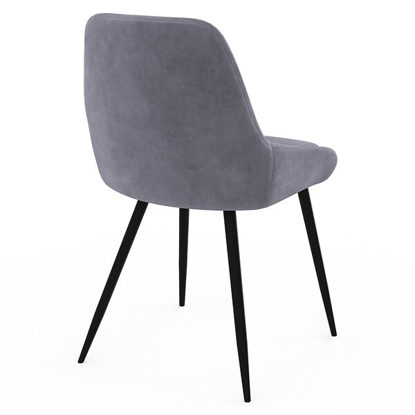 ID MARKET - Lot de 4 chaises THALYA en velours gris clair avec accoudoirs - large