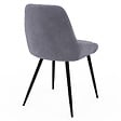 ID MARKET - Lot de 4 chaises THALYA en velours gris clair avec accoudoirs - vignette