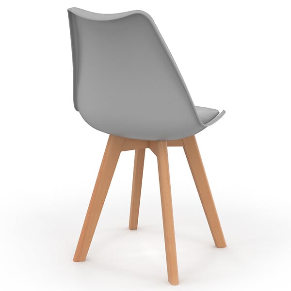 ID MARKET - Lot de 6 chaises scandinaves SARA mix color blanc, gris clair, bleu canard x2, gris foncé x2 - large