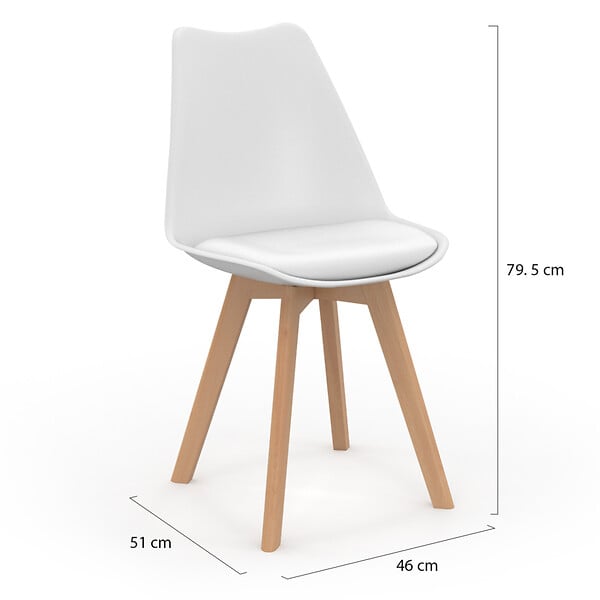 ID MARKET - Lot de 6 chaises scandinaves SARA mix color blanc, gris clair, bleu canard x2, gris foncé x2 - large