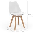 ID MARKET - Lot de 6 chaises scandinaves SARA mix color blanc, gris clair, bleu canard x2, gris foncé x2 - vignette
