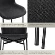 TECTAKE - 4 chaises rembourrées revêtement en tissu et forme ergonomique noir - vignette