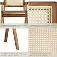 TECTAKE - Lot 4 chaises de salle à manger cannage viennois boho chêne clair - vignette