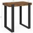 ID MARKET - Table haute de bar PHOENIX bois foncé effet vieilli et noir 90 cm - vignette